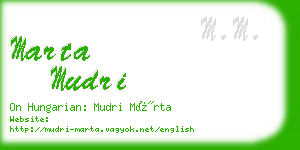 marta mudri business card